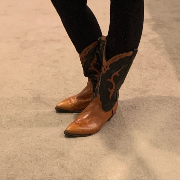Vintage Dingo Ladies Fire Cowboy Cowgirl Boots 80s 7 USA - Picture 3 of 14